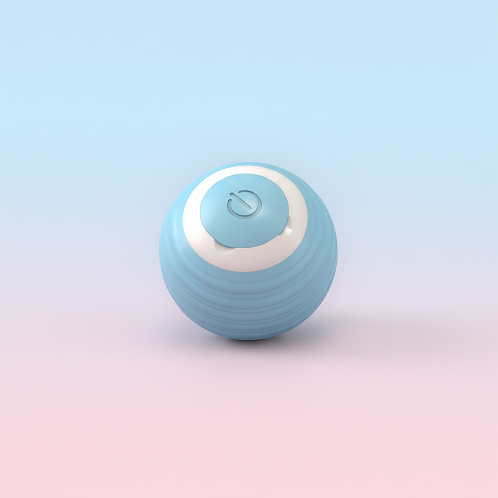 Pelota azul fondo pastel
