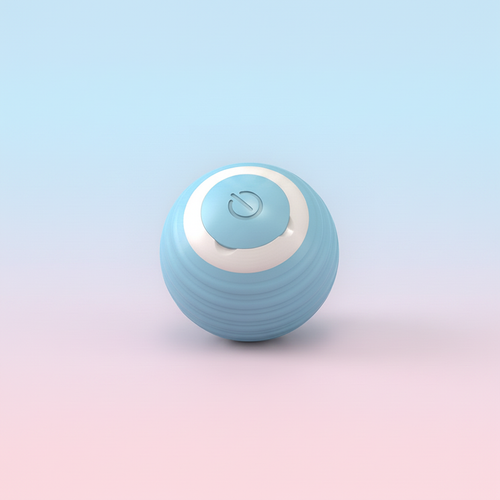 Pelota azul fondo pastel